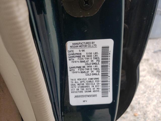 JN8AR05Y0TW045485 - 1996 NISSAN PATHFINDER LE 绿色 照片 10