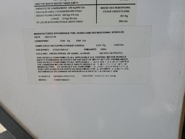 5SFNB2211PE517173 - 2023 HEART LAND MALLARD WHITE photo 10