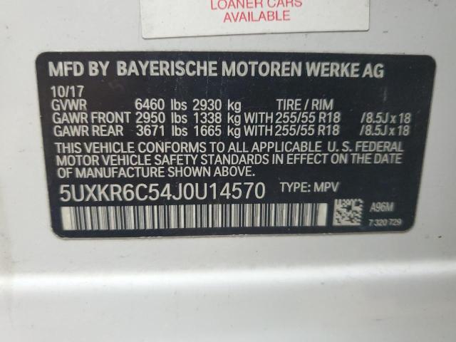 5UXKR6C54J0U14570 - 2018 BMW X5 XDRIVE50I WHITE photo 13