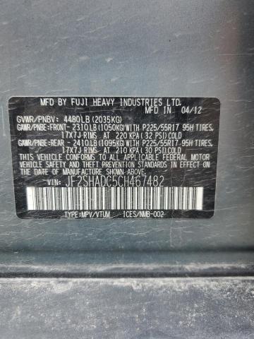 JF2SHADC5CH467482 - 2012 SUBARU FORESTER 2.5X PREMIUM GREEN photo 13