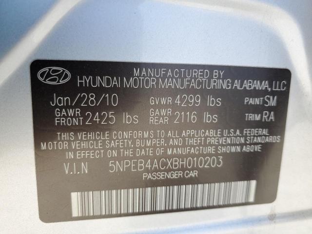 5NPEB4ACXBH010203 - 2011 HYUNDAI SONATA GLS SILVER photo 13