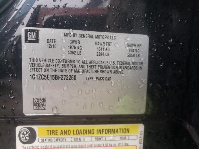 1G1ZC5E15BF272260 - 2011 CHEVROLET MALIBU 1LT 黑色 照片 10