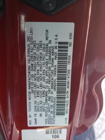 5TETU62N09Z662610 - 2009 TOYOTA TACOMA PRERUNNER ACCESS CAB RED photo 12