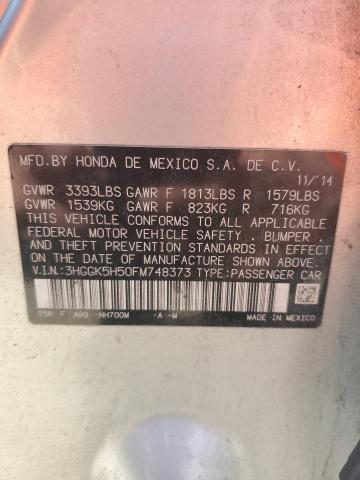 3HGGK5H50FM748373 - 2015 HONDA FIT LX SILVER photo 12