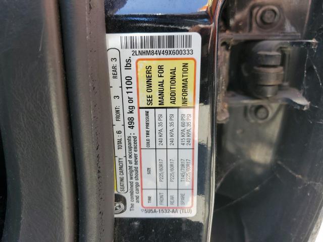 2LNHM84V49X600333 - 2009 LINCOLN TOWN CAR EXECUTIVE L BLACK photo 12