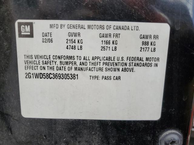 2G1WD58C369305381 - 2006 CHEVROLET IMPALA SUPER SPORT BLACK photo 12