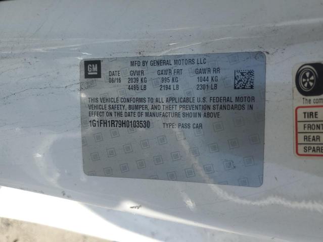 1G1FH1R79H0103530 - 2017 CHEVROLET CAMARO SS WHITE photo 13