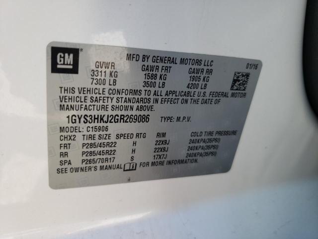 1GYS3HKJ2GR269086 - 2016 CADILLAC ESCALADE ESV LUXURY WHITE photo 13