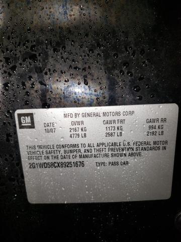 2G1WD58CX89251676 - 2008 CHEVROLET IMPALA SUP 黑色 照片 10