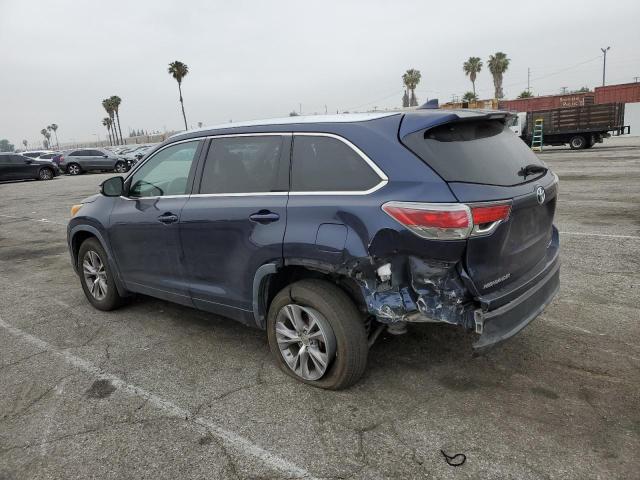 5TDJKRFH2ES032680 - 2014 TOYOTA HIGHLANDER XLE BLUE photo 2