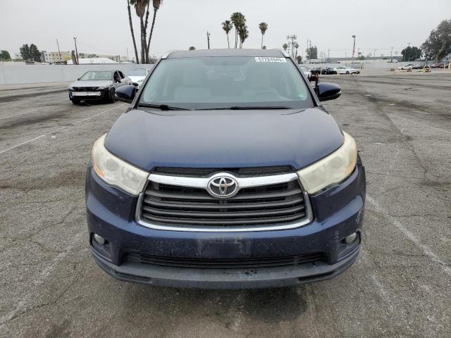 5TDJKRFH2ES032680 - 2014 TOYOTA HIGHLANDER XLE BLUE photo 5