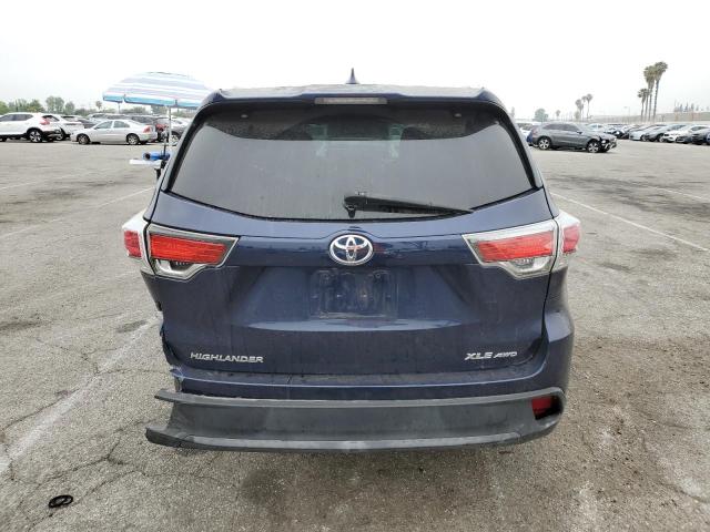 5TDJKRFH2ES032680 - 2014 TOYOTA HIGHLANDER XLE BLUE photo 6