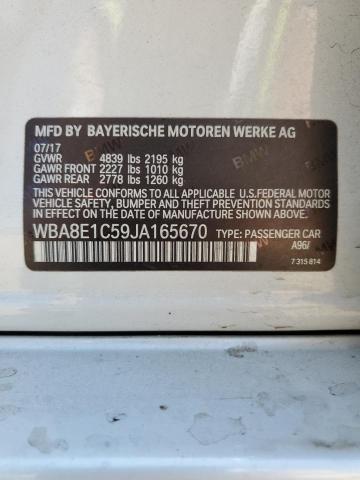 WBA8E1C59JA165670 - 2018 BMW 330E WHITE photo 12