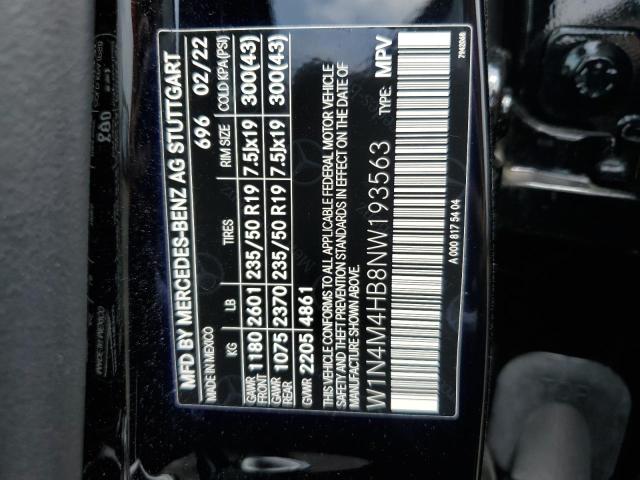 W1N4M4HB8NW193563 - 2022 MERCEDES-BENZ GLB 250 4MATIC BLACK photo 13