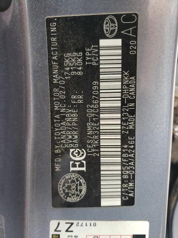 2T1KR32E17C667099 - 2007 TOYOTA COROLLA MA XR BLUE photo 12