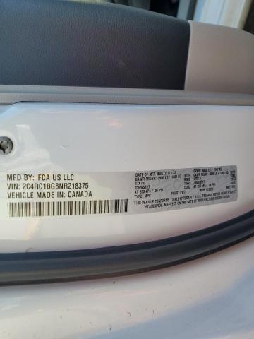 2C4RC1BG8NR218375 - 2022 CHRYSLER PACIFICA TOURING L Ağ foto 14