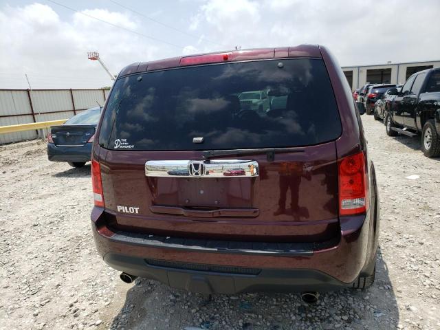 5FNYF3H52DB022107 - 2013 HONDA PILOT EXL BURGUNDY photo 6