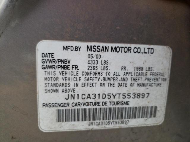 JN1CA31D5YT553897 - 2000 NISSAN MAXIMA GLE GRAY photo 12