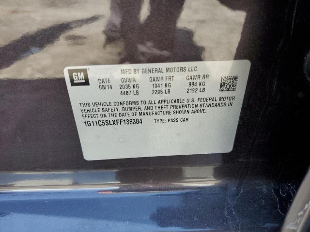 1G11C5SLXFF138384 - 2015 CHEVROLET MALIBU 1LT 石墨色 照片 12