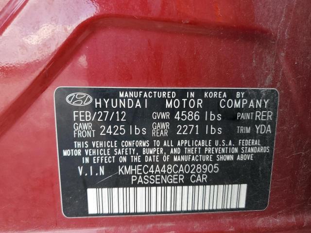 KMHEC4A48CA028905 - 2012 HYUNDAI SONATA HYBRID RED photo 12