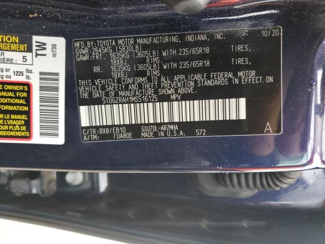 5TDGZRAH1MS516125 - 2021 TOYOTA HIGHLANDER XLE Mavi foto 13