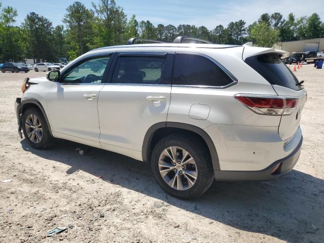 5TDKKRFH1FS110498 - 2015 TOYOTA HIGHLANDER XLE WHITE photo 2