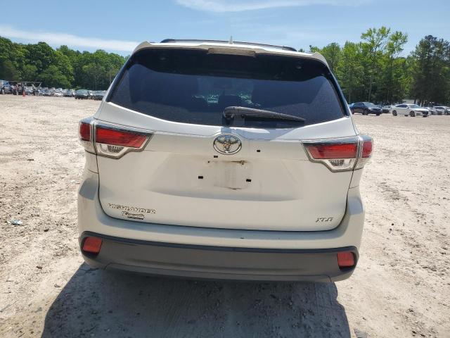 5TDKKRFH1FS110498 - 2015 TOYOTA HIGHLANDER XLE WHITE photo 6
