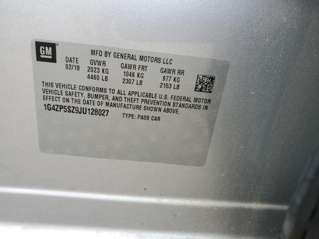 1G4ZP5SZ9JU128027 - 2018 BUICK LACROSSE ESSENCE ვერცხლისფერი ფოტო 12