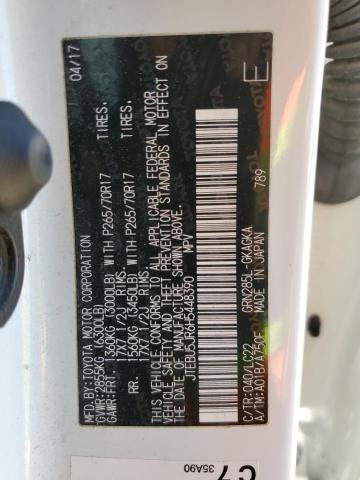 JTEBU5JR6H5448390 - 2017 TOYOTA 4RUNNER SR5/SR5 PREMIUM 白色 照片 12