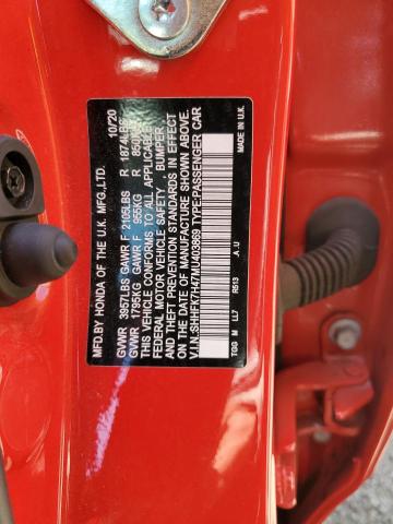 SHHFK7H47MU403869 - 2021 HONDA CIVIC SPORT 红色 照片 13