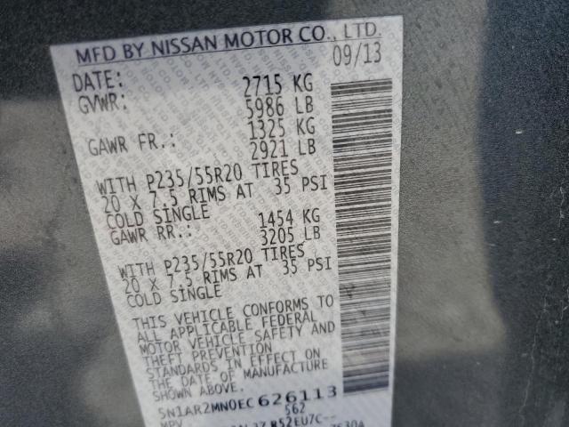 5N1AR2MN0EC626113 - 2014 NISSAN PATHFINDER S 石墨色 照片 13