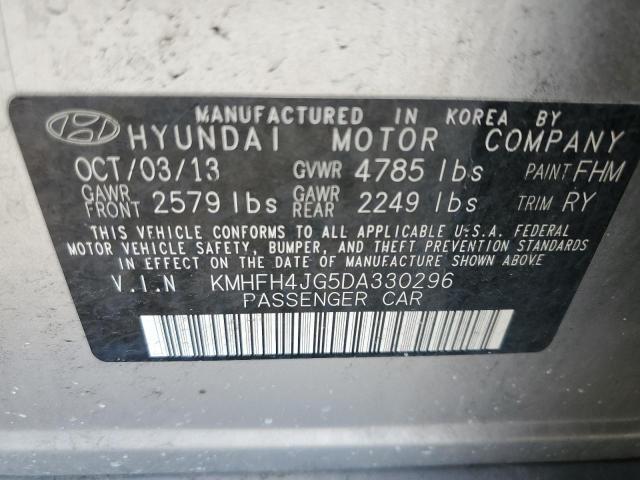 KMHFH4JG5DA330296 - 2013 HYUNDAI AZERA GLS SILVER photo 13