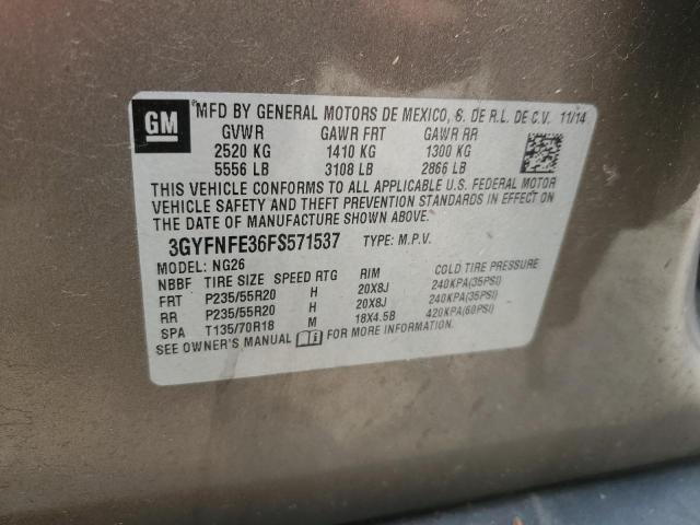 3GYFNFE36FS571537 - 2015 CADILLAC SRX PERFORMANCE COLLECTION Brązowy zdjęcie 13