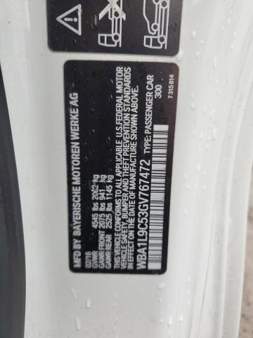 WBA1L9C53GV767472 - 2016 BMW 228 XI SULEV WHITE photo 12