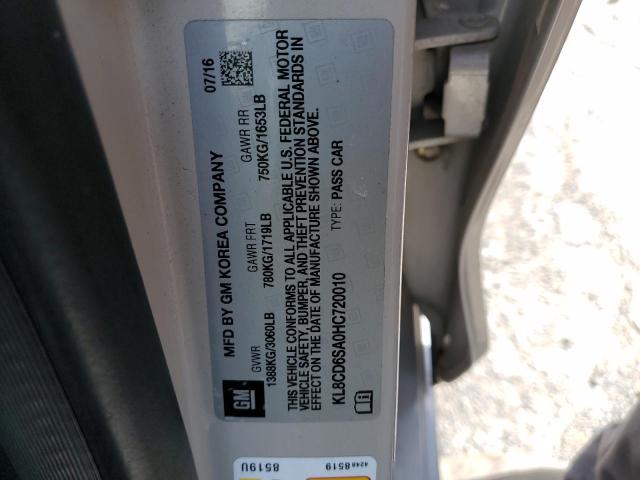 KL8CD6SA0HC720010 - 2017 CHEVROLET SPARK 1LT BEIGE photo 12