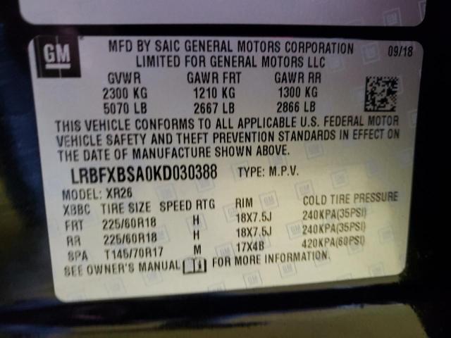 LRBFXBSA0KD030388 - 2019 BUICK ENVISION PREFERRED 黑色 照片 14