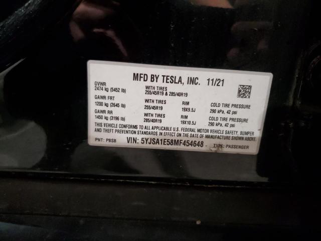 5YJSA1E58MF454648 - 2021 TESLA MODEL S 黑色 照片 12