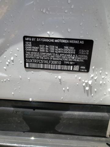 5UXTR7C51KLF30810 - 2019 BMW X3 SDRIVE30I WHITE photo 14