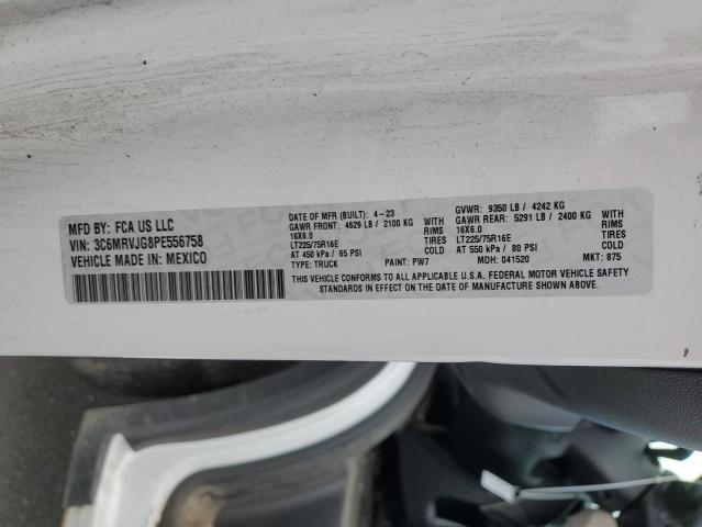 3C6MRVJG8PE556758 - 2023 RAM PROMASTER 3500 HIGH თეთრი ფოტო 13