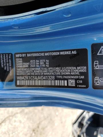 WBA2K1C5XJVD41328 - 2018 BMW 230XI BLUE photo 13