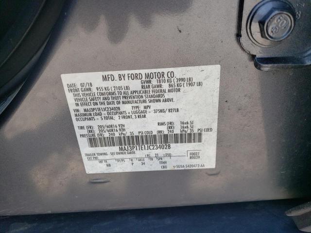 MAJ3P1TE1JC234028 - 2018 FORD ECOSPORT SE Azul foto 12