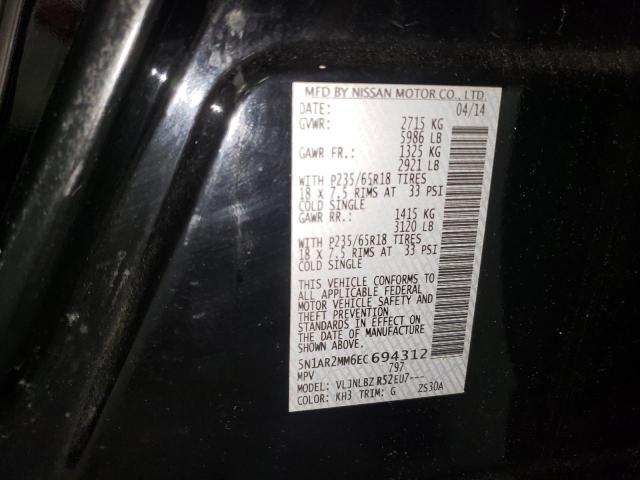 5N1AR2MM6EC694312 - 2014 NISSAN PATHFINDER S BLACK photo 13