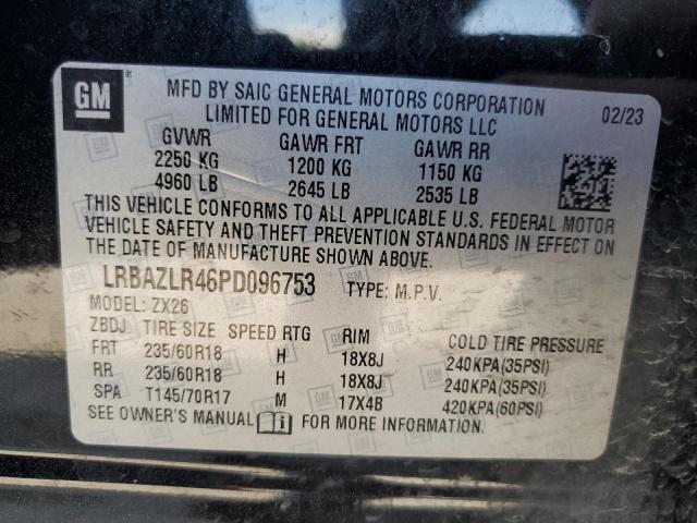 LRBAZLR46PD096753 - 2023 BUICK ENVISION PREFERRED BLACK photo 12