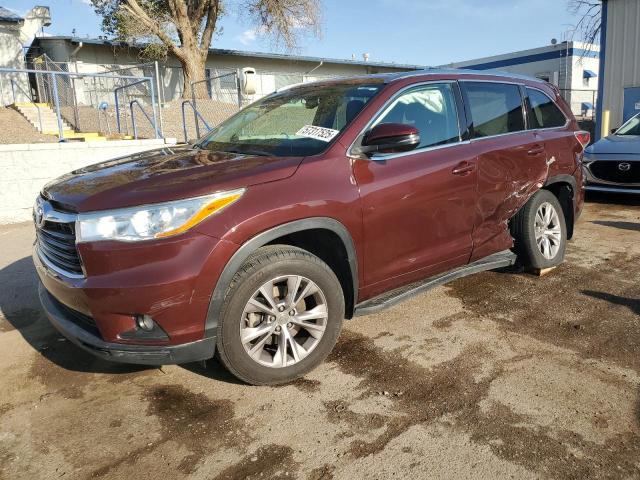 5TDJKRFH9ES066230 - 2014 TOYOTA HIGHLANDER XLE BURGUNDY photo 1