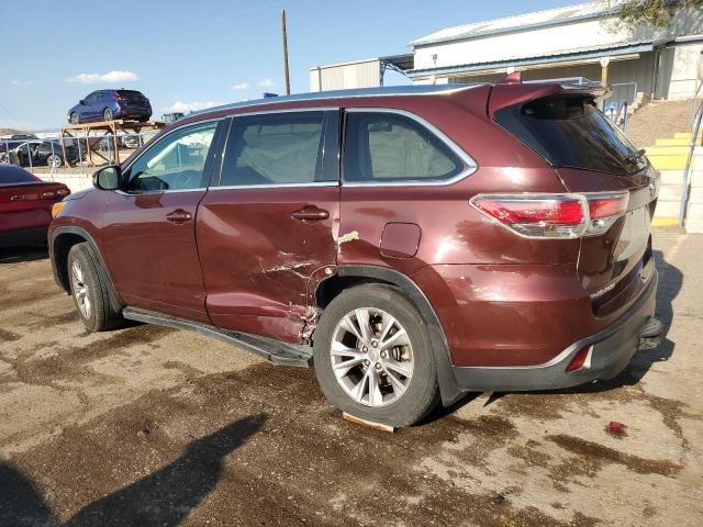 5TDJKRFH9ES066230 - 2014 TOYOTA HIGHLANDER XLE BURGUNDY photo 2