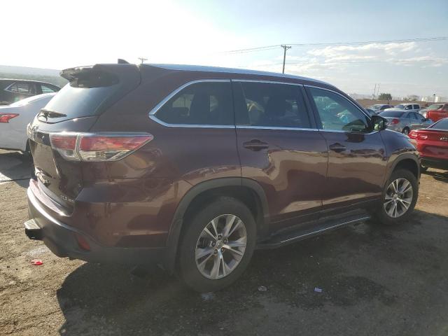 5TDJKRFH9ES066230 - 2014 TOYOTA HIGHLANDER XLE BURGUNDY photo 3