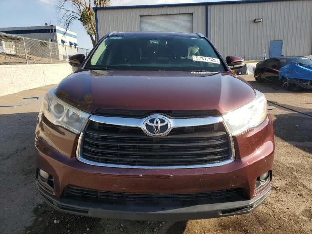 5TDJKRFH9ES066230 - 2014 TOYOTA HIGHLANDER XLE BURGUNDY photo 5