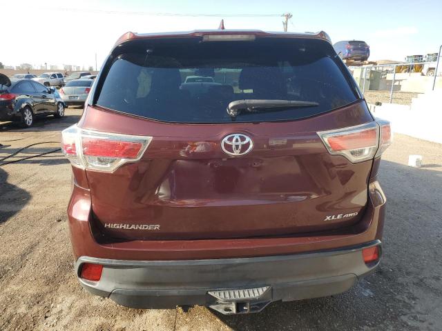 5TDJKRFH9ES066230 - 2014 TOYOTA HIGHLANDER XLE BURGUNDY photo 6
