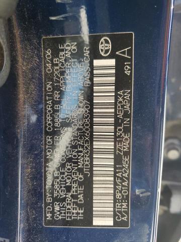 JTDBR32EX60083907 - 2006 TOYOTA COROLLA CE BLUE photo 12