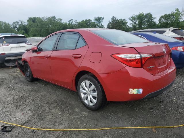 2T1BURHE4GC743990 - 2016 TOYOTA COROLLA L RED photo 2